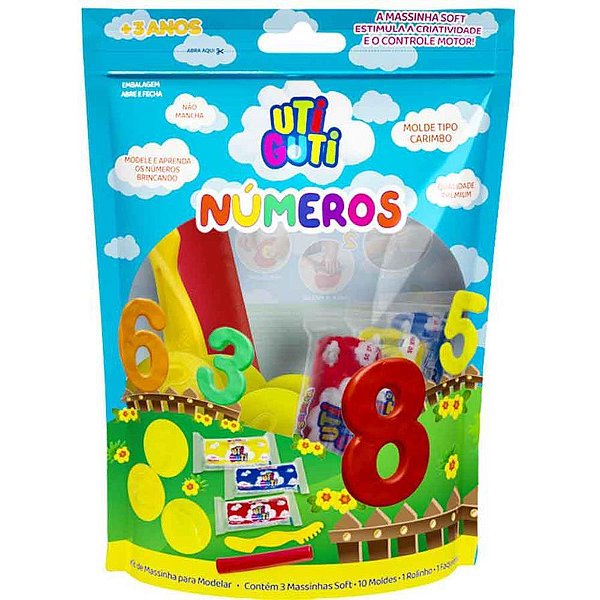 Massa para Modelar Criativa KIT Numeros Utiguti 15PCS