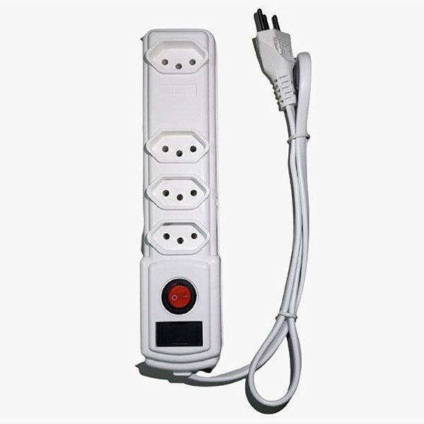 Filtro de Linha 4 Tomadas Branco C/ Fusivel