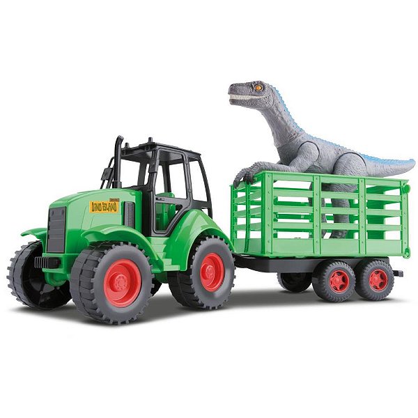 Dinossauro Trator Carreta e Velociraptor