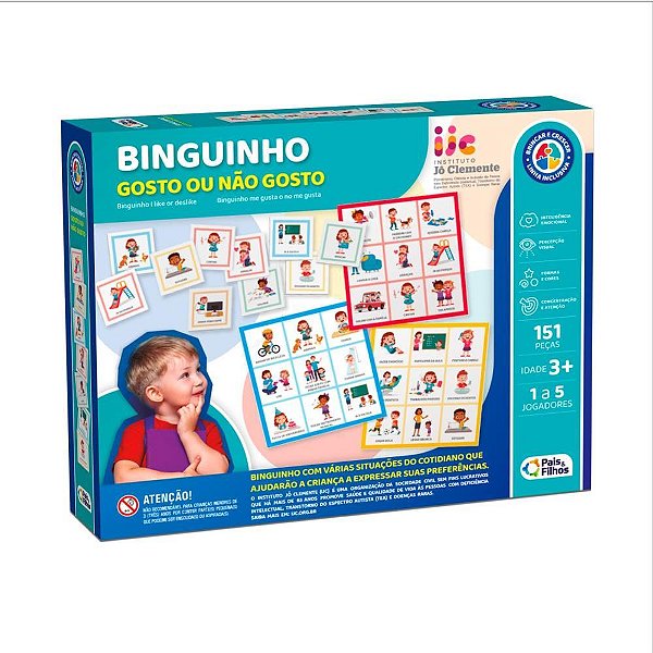 Jogo de Bingo Binguinho Gosto ou Nao Gosto