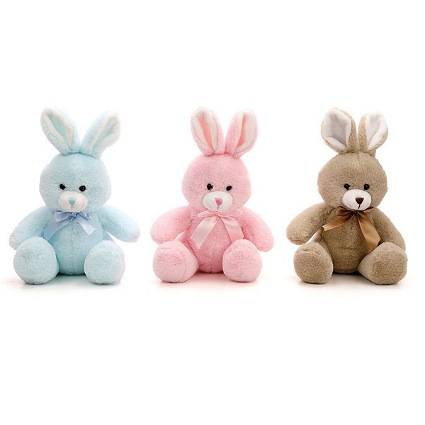 Coelhos de Pascoa Pelucia AZ/RS/MARROM 20CM (S)