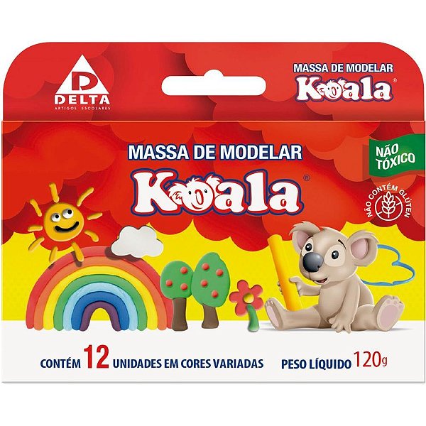 Massa para Modelar Koala C/ 12 Cores PCT.C/06
