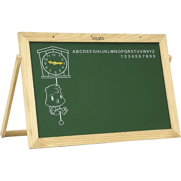 Lousa Infantil Quadro C/ALFAB./RELOGIO 60X40