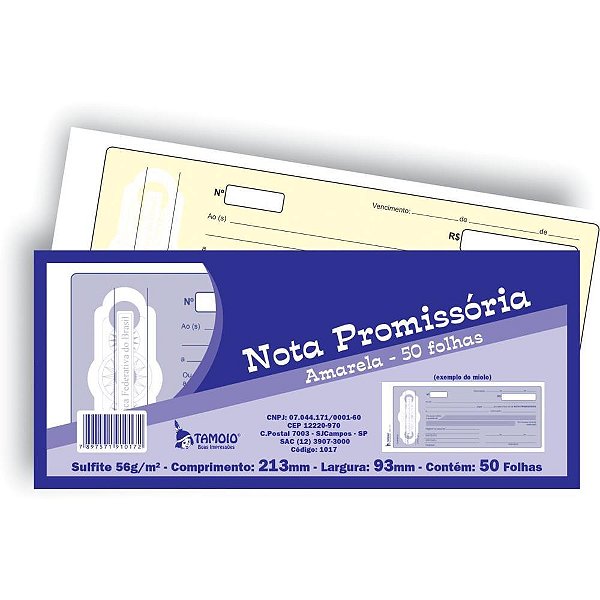 Impresso Talao Nota Promissoria 50FLS. PCT.C/20 (7897571970176)