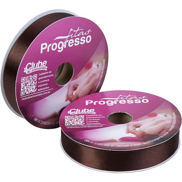 Fita de Cetim 22MM 50M. Marrom Cafe 340 Rolo