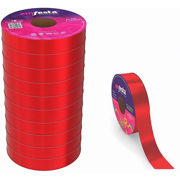Fita Poli Lisa 15X50M Vermelha PCT.C/10