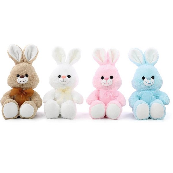 Coelhos de Pascoa Pelucia C/LACO Pescoco 25CM(S)