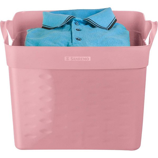 Cesta Organizadora Quadrado Rosa 22L.