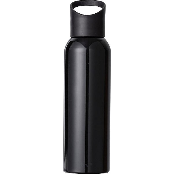 Garrafa de Aluminio C/TAMPA Plastica 600ML Preta