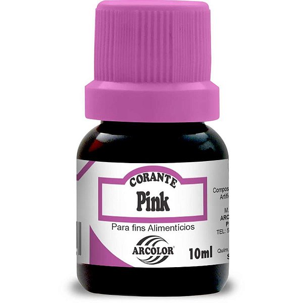 Corante Liquido Alimenticio PINK 10ML. CX.C/12