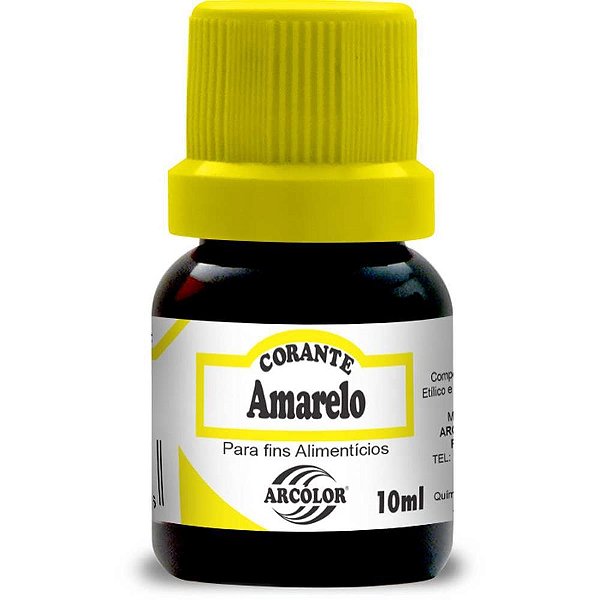 Corante Liquido Alimenticio Amarelo 10ML. CX.C/12