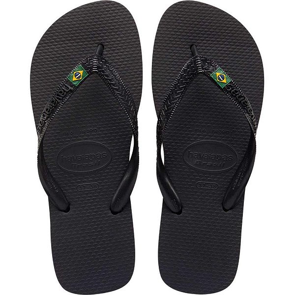 Chinelo Havaianas Unissex Brasil 37/8 Preto PAR