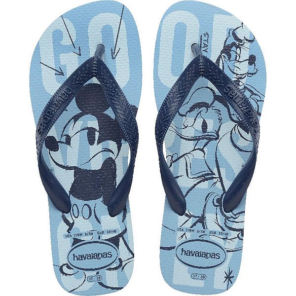 Chinelo Havaianas Infantil TOP Disney 31/2 Azul Lavanda PAR