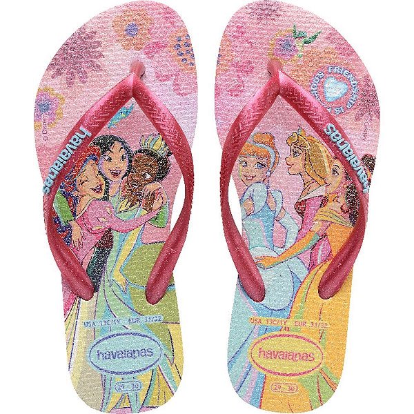 Chinelo Havaianas Infantil Princesas SLIM KIDS 29/0 Rosa PAR