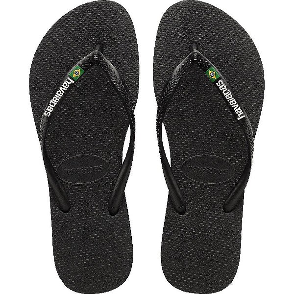 Chinelo Havaianas Feminino SLIM Brasil 35/6 Preto PAR