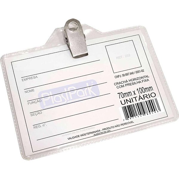 Cracha com Presilha Presilha Jacare Remov. 7X10CM. PCT.C/50