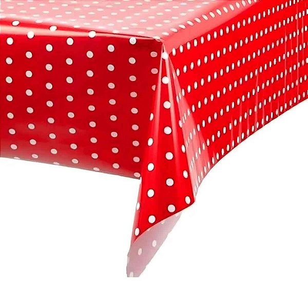 Toalha Plastica 78X78CM Poa Vermelho PCT.C/10