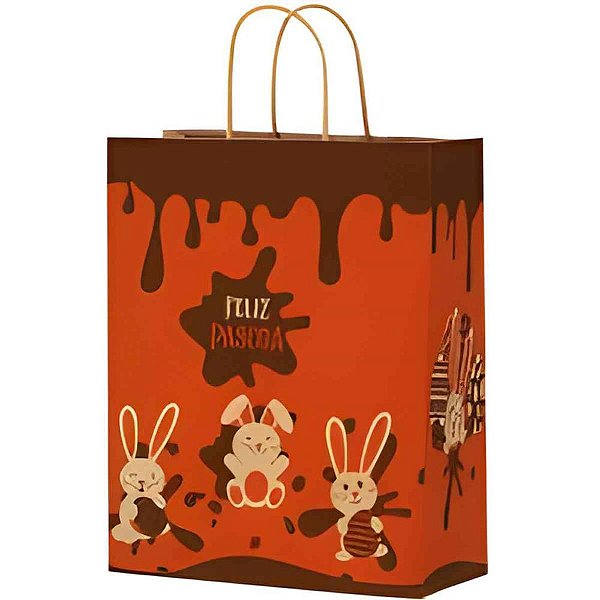 Sacola para Presente Decorada Chocolatier 33X26X17CM PCT.C/25