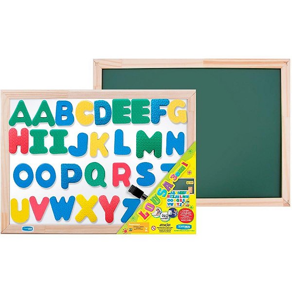 Lousa Infantil 3X1 ABC 5CM 40X30CM MAG.BC/VD