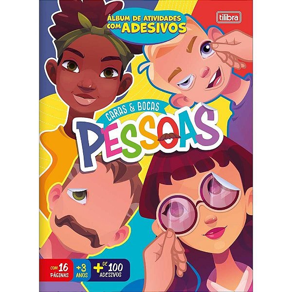 Livro com Adesivos Caras e Bocas Pessoas 16PGS PCT.C/10