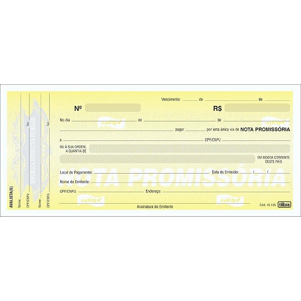 Impresso Talao Nota Promissoria 50FLS. PCT.C/20