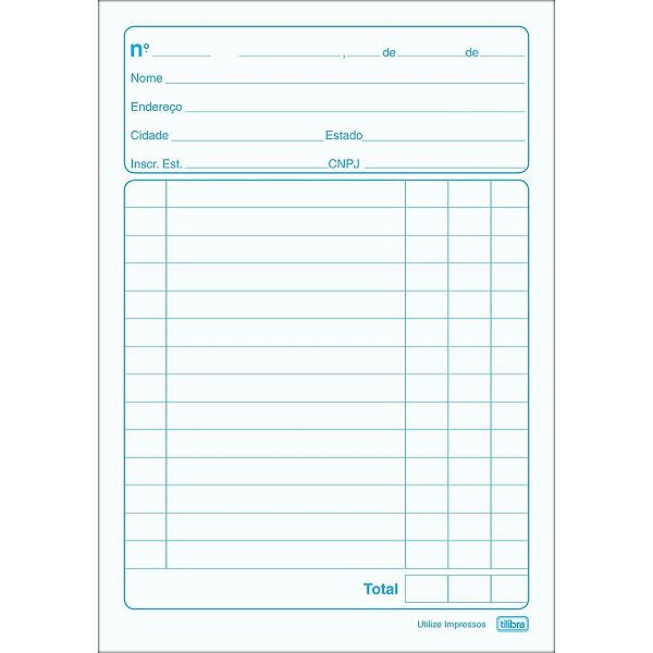 Impresso Talao Nota Neutra 1/32 40X2 Vias PCT.C/20