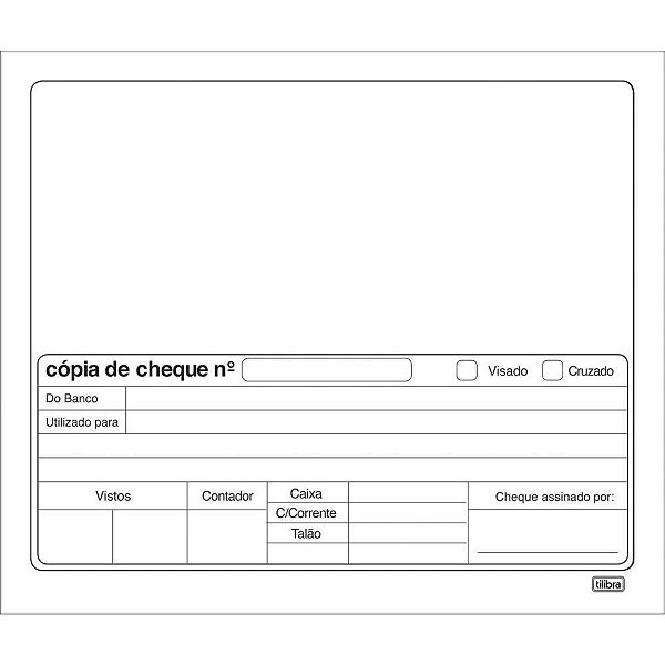 Impresso Copia de Cheque Branco 100 Folhas 160X190MM PCT.C/10