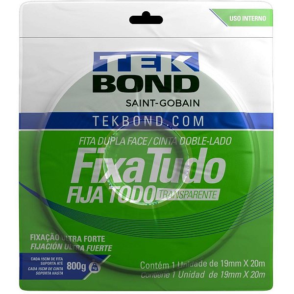 Fita Dupla Face Fixa Tudo Acrilico 19MMX20M