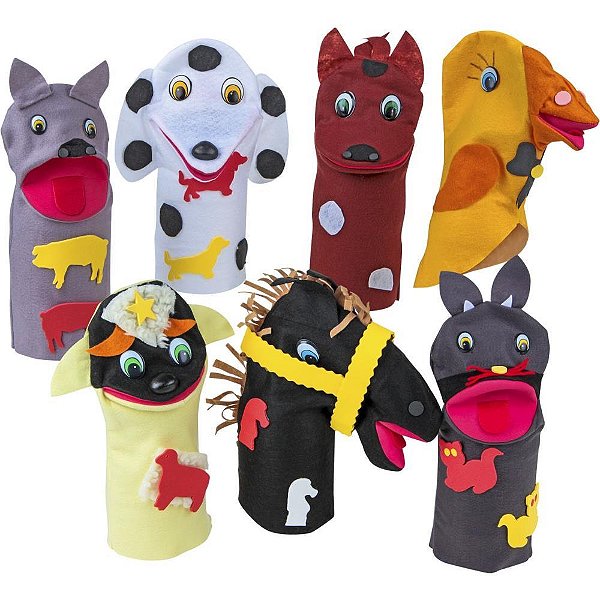 Fantoche Animais Domesticos 7PCS 26CM KIT