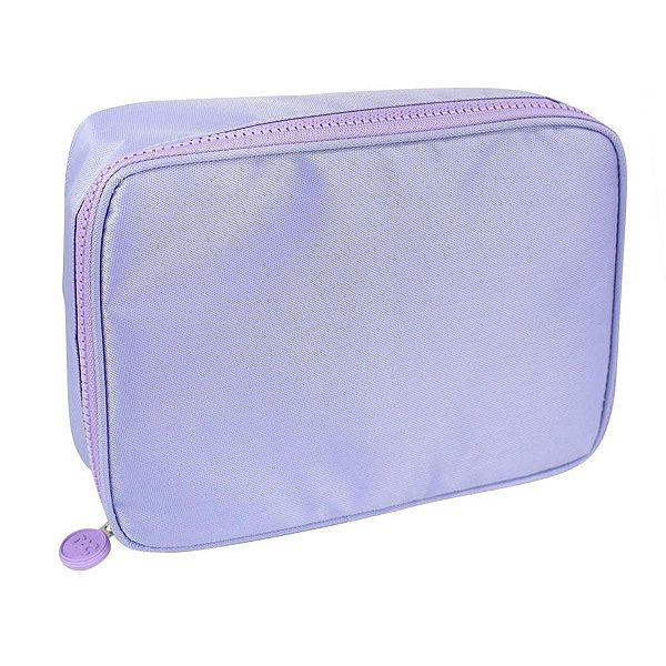 Estojo BOX Tecido Lilas C/DIVISORIAS