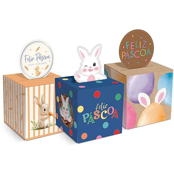 Embalagem para Doces 9X9X11CM Pascoa CX POP UP (S) PCT.C/10