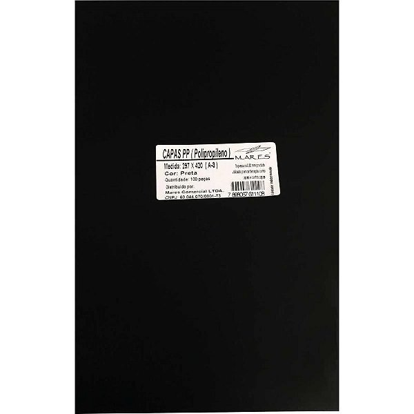 Contra Capa Encadernacao A3 Preto (0,30) PCT.C/50