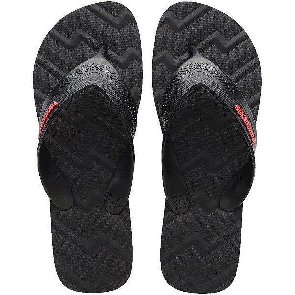 Chinelo Havaianas Masculino TRACK Waves 37/8 Preto PAR