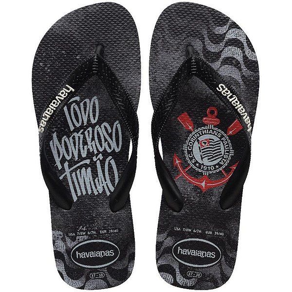 Chinelo Havaianas Masculino TOP Corinthians 43/4 Preto PAR