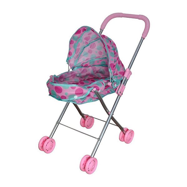 Carrinho de Boneca Passeio Divertido Berco Rosa