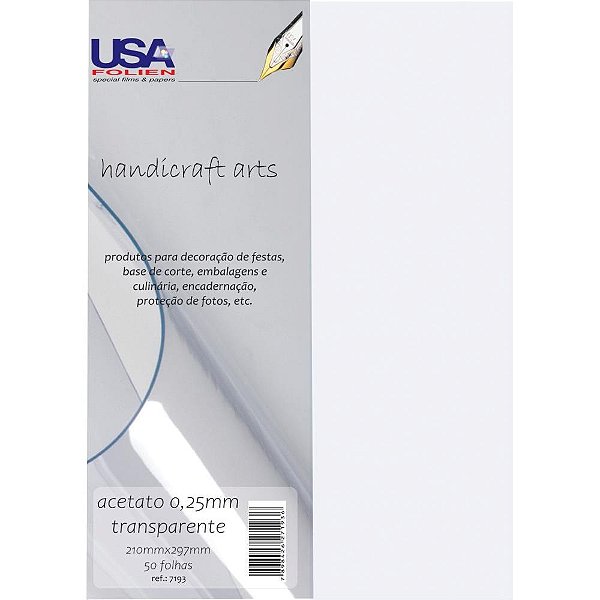 Capa para Encadernacao A4 Acetato Cristal 0,25MM PCT.C/50