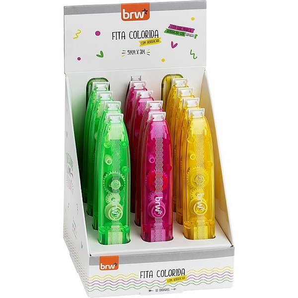 Fita Decorativa Marca Texto+borr 5MMX3M 3CORES DP.C/12