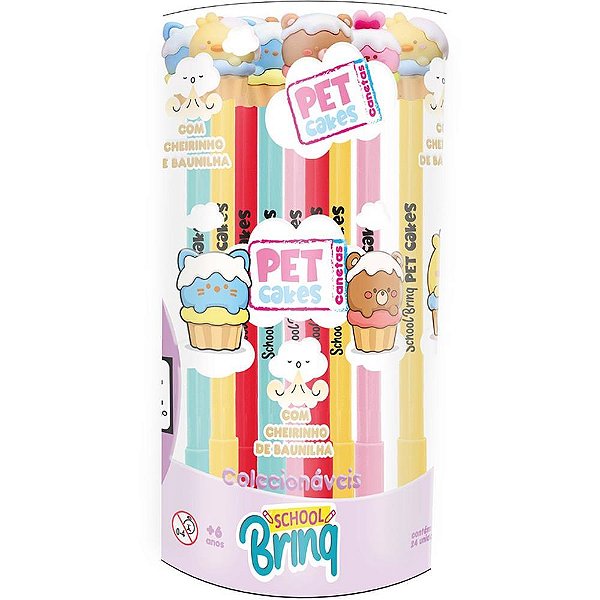 Caneta GEL PET Cakes C/AROMA Baunilha (S) POTE.C/24