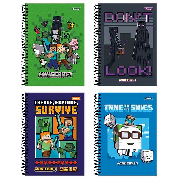 Caderno 01X1 Capa Dura Minecraft 80FLS PCT.C/05