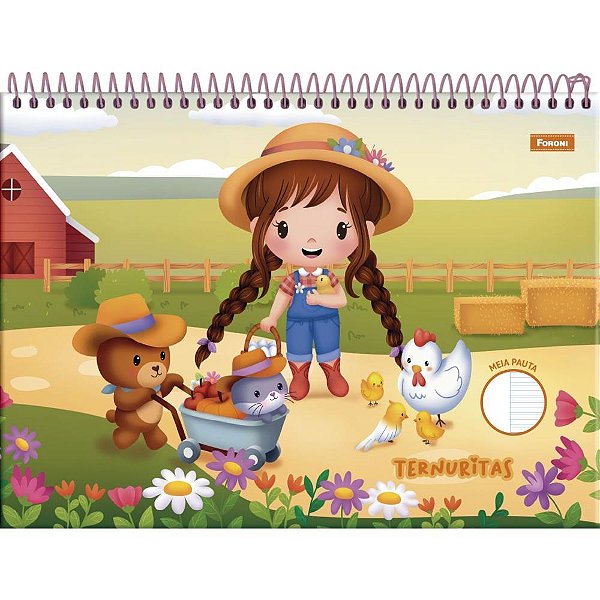 Caderno Desenho UNIV Capa Dura Ternuritas Meia Pauta 40F PCT.C/10