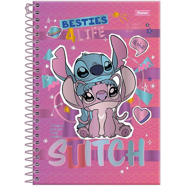 Caderneta Espiral Capa Dura STITCH 1/8 80FLS PCT.C/04