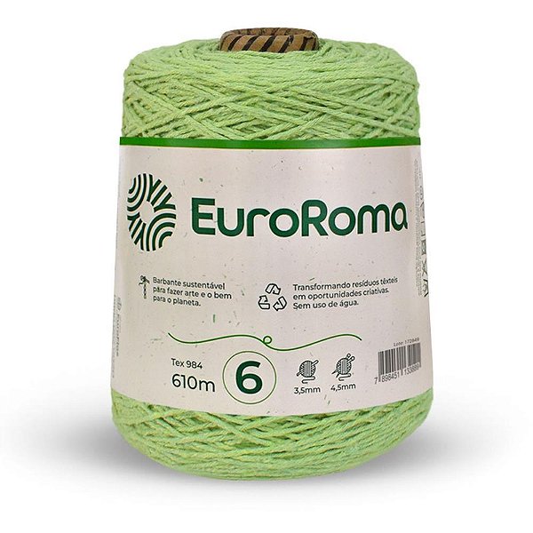 Barbante Colorido 600G 4/6 Fios 610M Verde Limao