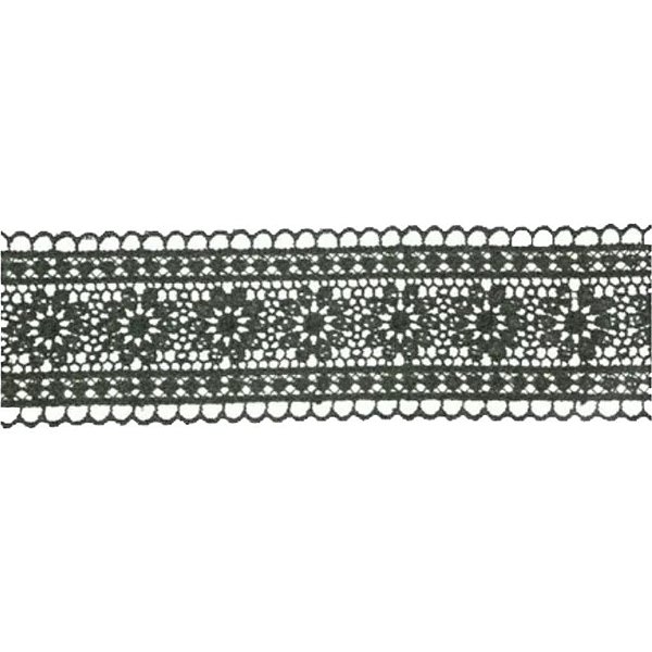 Aviamento Renda Guipir 13.7M. 55MM Preta Rolo