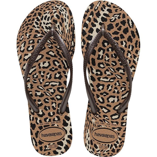 Chinelo Havaianas Feminino SLIM Animals 35/6 Cafe PAR