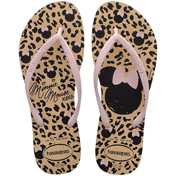 Chinelo Havaianas Licenciado SLIM Disney 39/0 Dourado PAR
