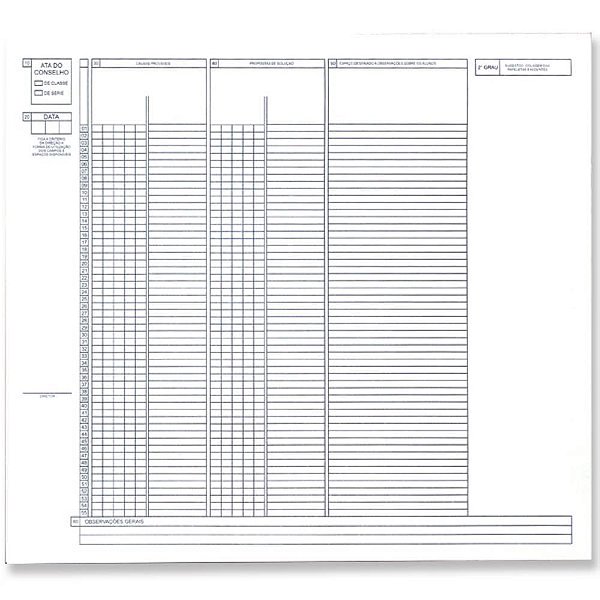 Impresso Escolar Formulario Lencol 100 Folhas Bloco