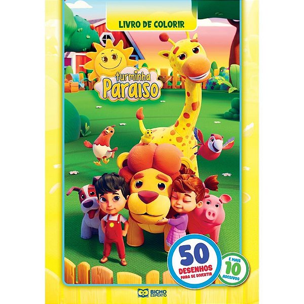 Livro Infantil Colorir 50 Desenhos Turminha C/ADESIVO PCT.C/04