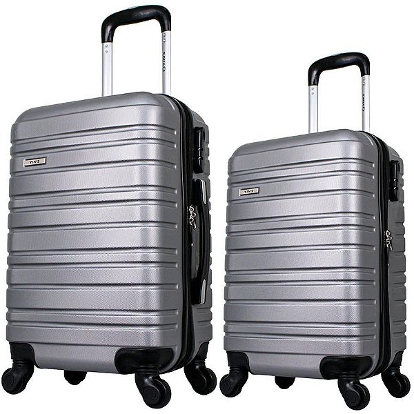 Mala de Viagem ABS 360º C/2PECAS Cinza KIT.C/02