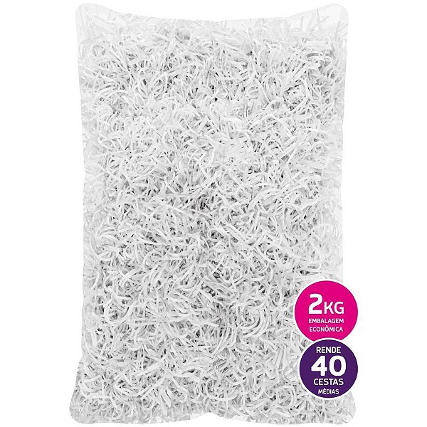 Palha para Decoracao Boop Branco 2KG. Pacote