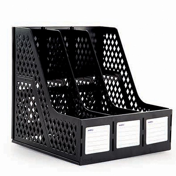 Porta Revista Organizador Triplo Preto